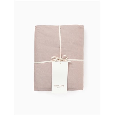 Простыня на резинке евро SL Home «Деним», 200×200+30 см, бежевая, жатый хлопок