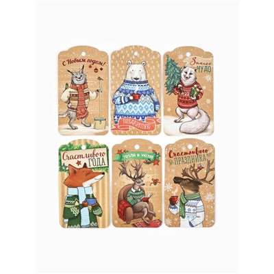 Шильдик декоративный в наборе «Снежные истории», 9×5 см