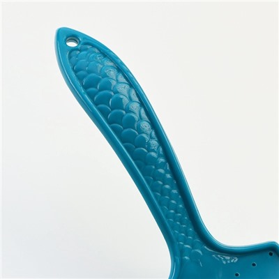 Щётка - пуходёрка большая мягкая с каплями, основание 68×48 мм, бирюзовая