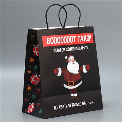 Пакет подарочный новогодний крафтовый «Тебе», 28×32×15 см