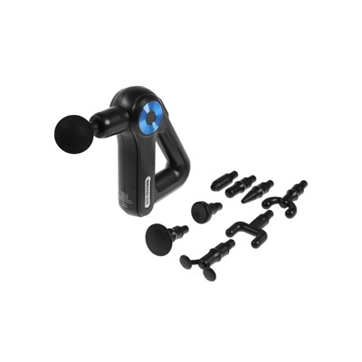 Массажёр для тела LEM-11, перкуссионный, 9 насадок, 9 режимов, чёрный