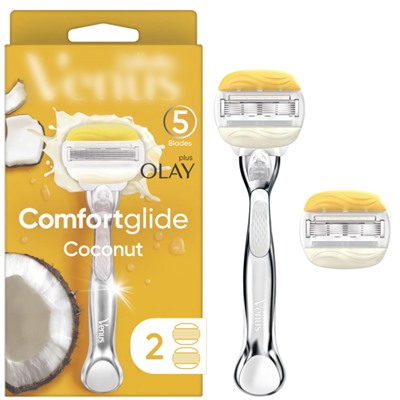 Станок для бритья Dʤɪˈlett ВИНУС Olay ComfortGlide (+ 2 кассеты) Ручка металл (Оригинал)