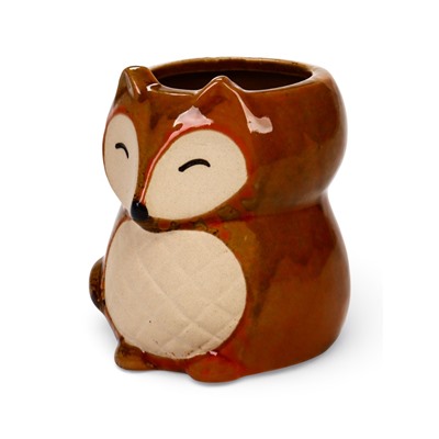 Декоративный горшок для цветов «Лисичка рыжая», керамический, 300 мл, 8×7.5×9.5 см, оранжевый