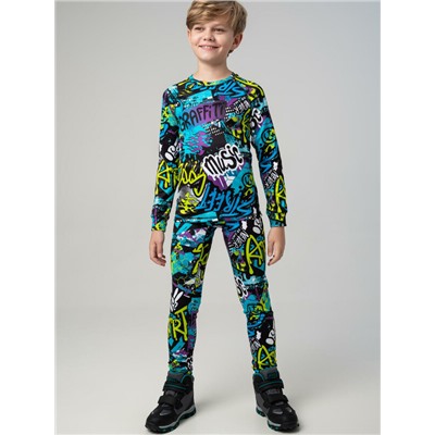 Термокомплект трикот. для мальчиков: фуфайка (футболка) с длин. рук, брюки