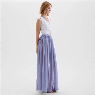Юбка макси женская MINAKU: Casual Collection, серо-голубая, размер 46