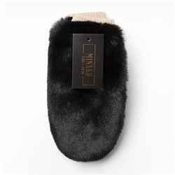 Варежки женские меховые MINAKU объемные, размер 23 см, чёрные