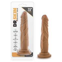 Кофейный фаллоимитатор без мошонки Dr. Skin Realistic Cock Basic 7.5 - 19 см.