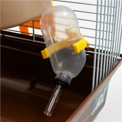 Клетка для грызунов «Пижон», 31×24×29 см, двухэтажная, с наполнением, пластик, металл, коричневая