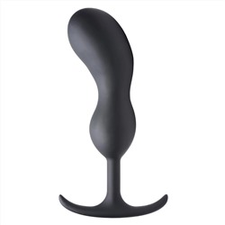 Черный массажер простаты с утяжелителями Premium Silicone Weighted Prostate Plug XL - 20,8 см.