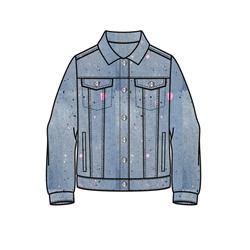 Куртка текстильная джинсовая для девочек