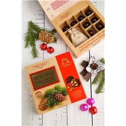 Кедровый трюфель в натуральном шоколаде с Клюквой и чаем / коробка / 80 гр / ТМ Территория Тайги