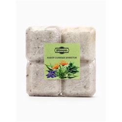 Соляной брикет набор 4 шт. «Календула, эвкалипт, лаванда, мята« по 200 г »Добропаровъ»