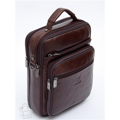 Сумка мужская кожаная 7905-4 brown Fuzhinino в Новосибирске