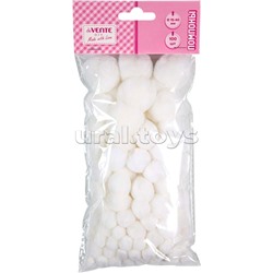 Набор помпонов для творчества "DIY" 100 шт, цвет белый