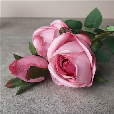 Цветок искусственный Роза букет 62 см 3 головы / HJY-3 /уп 2/400/