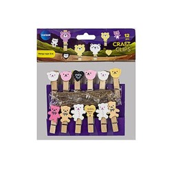 Декоративные прищепки деревянные "Мишка" 35х7х9мм 10 шт 80334 Centrum