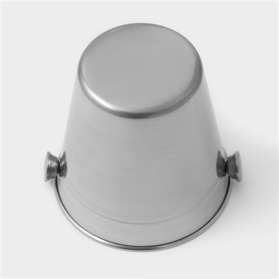 Ведро для льда Доляна, 1.35 л, 14×13.5 см, нержавеющая сталь, хромированное