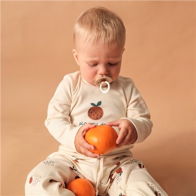 Лонгслив Крошка Я Oranges, рост 62-68 см, молочный