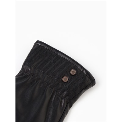 Перчатки женские кожаные, безразмерные, с утеплителем, цвет чёрный