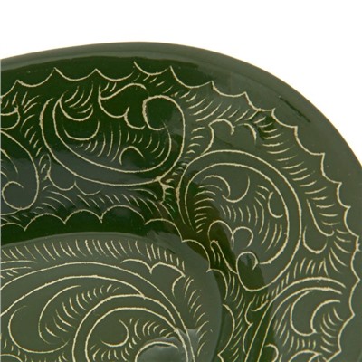 Селёдочница Риштанская Керамика, 24 см, керамика, зелёная