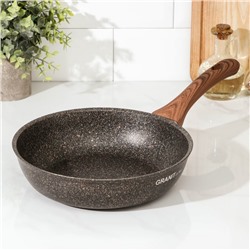 Сковорода KUKMARA Granit Ultra original, d=24 см, пластиковая ручка, антипригарное покрытие, алюминий, коричневая