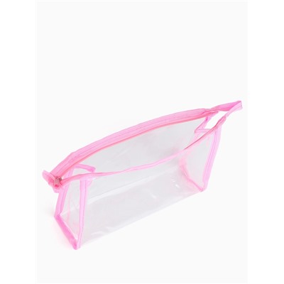 Набор простых косметичек 2 в 1 на молниях, с надписями, розовый