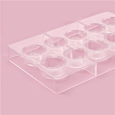 Форма для конфет и шоколада «Конфи», 20×12×2.5 см, 10 ячеек 3×1.5 см, прозрачная