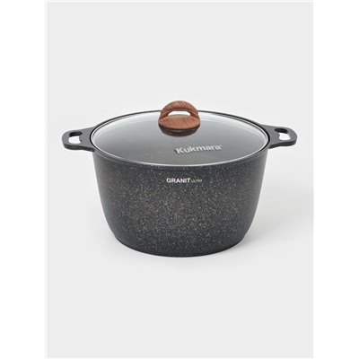 Кастрюля KUKMARA Granit ultra, 10 л, d=32.5 см, h=25.5 см, антипригарное покрытие, литой алюминий, коричневая
