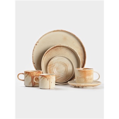 Тарелка Magistro Organic brown, d=16 см, фарфор бежевая