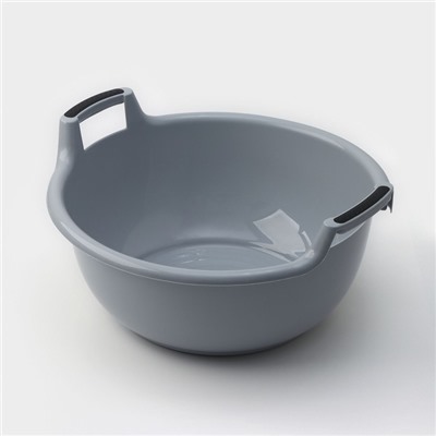 Таз с ручками, 16 л, 44.5×43×21.5 см, круглый, серый