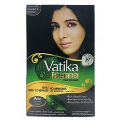 Dabur Vatika Naturals Henna Hair Colours -Black/ Краска для Волос на Основе Натуральной Хны (Черный) 6 х 10гр