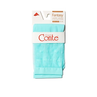 Полиамидные CONTE FANTASY Удлиненные носки с прозрачным верхом в горошек