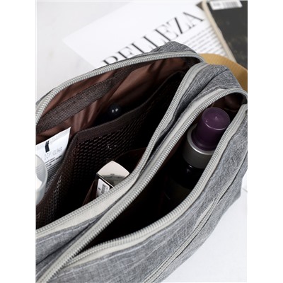 Косметичка 10х25х15 см серая / XN-020GR /уп 150/подарок мужчине