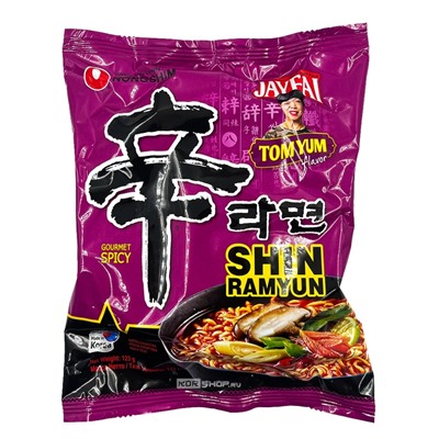 Лапша б/п Шин Рамен острая со вкусом Том Ям Shin Ramyun Tom Yum Nongshim, Корея, 123 г Акция
