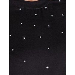 Нарядная футболка с принтом фольгой из премиального хлопка с эластаном