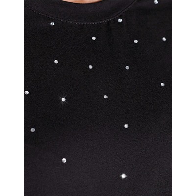 Нарядная футболка с принтом фольгой из премиального хлопка с эластаном