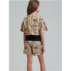 Комплект трикотажный для девочек: майка, шорты, фуфайка (футболка)