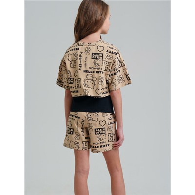 Комплект трикотажный для девочек: майка, шорты, фуфайка (футболка)