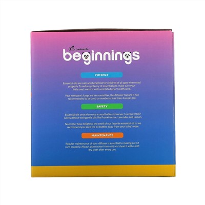 Artnaturals, Beginnings, Sleep 'N Slumber, ультразвуковой масляный диффузор со звуками для спокойного сна, 1 шт.