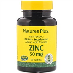 Nature's Plus, Цинк, 50 мг, 90 таблеток