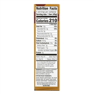 Larabar, The Original Fruit & Nut Food Bar, Peanut Butter Chocolate Chip, 5 Bars, 1.6 oz (45 g) Each