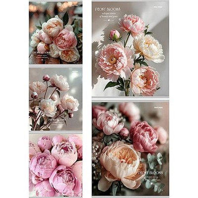 Тетрадь  48л клетка "НЕЖНЫЕ ПИОНЫ - 3" 48-9752 Проф-Пресс