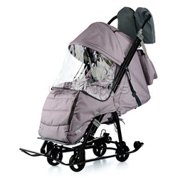 Санки-коляска Кидс 3-4 (лен пудровый) нет варежек сумки