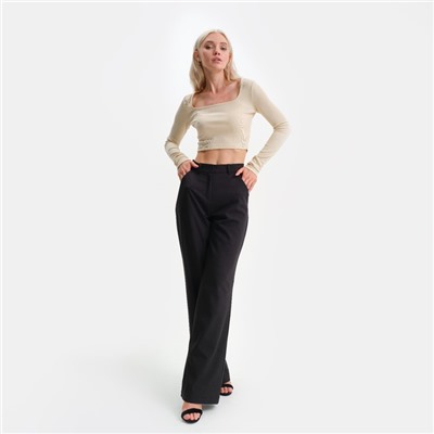 Брюки женские прямые MIST, размер 48, чёрные