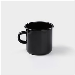 Кружка эмалированная, 400 мл, чёрная