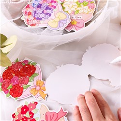 Набор открыток в виде букета 8 шт. раскладывающиеся с местом для подписи