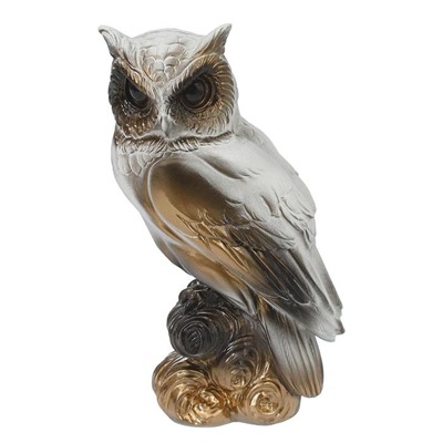 Фигурка гипс «Сова», белая, 11×22×9 см