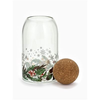 Банка новогодняя стеклянная для сыпучих продуктов «Зимние истории», 800 мл