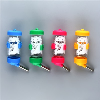 Поилка для грызунов 80 мл, 9×4.5 см, микс цветов