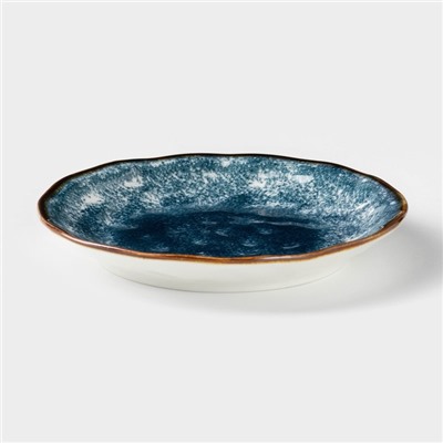 Тарелка керамическая пирожковая «Море», d=15 см, синяя